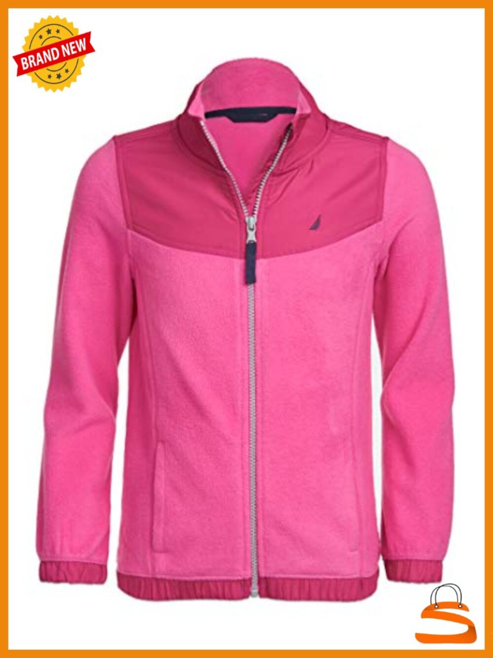 Full-Zip Fleece Jacket Lightweight Wind Resistant Anorak Casual